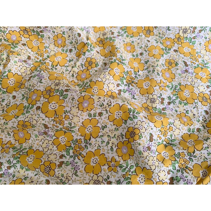 Vải thô cotton hoa nhí