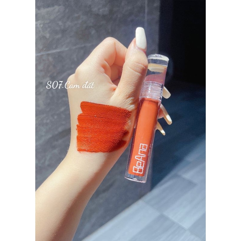 Son màu cam cháy, cam đất, cam nâu Beana Shapphiare vellvet lips không hóa chất, lành tính, mềm mịn lâu trôi