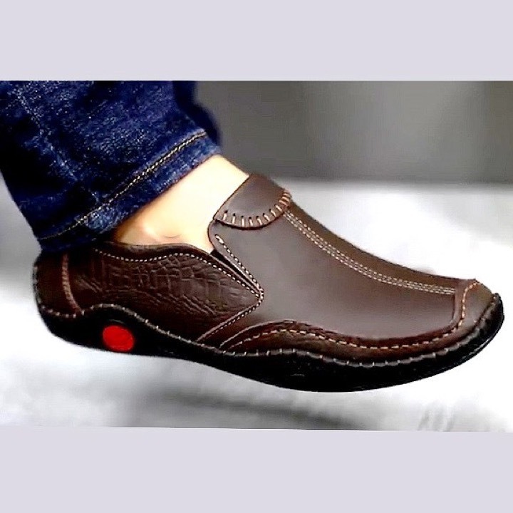 Giày da nam HQC SHOES da bò thật đế cao su khâu chỉ bảo hành 12 tháng HQ006