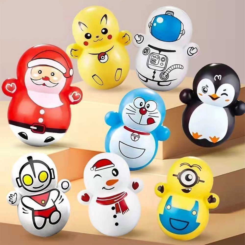 Combo 100 Đồ Chơi Lật Đật Mini Cho Bé - Squid Game Giải Trí Nhiều Mẫu Dora, Pika, Trò Chơi Con Mực, Mion, Trang Trí