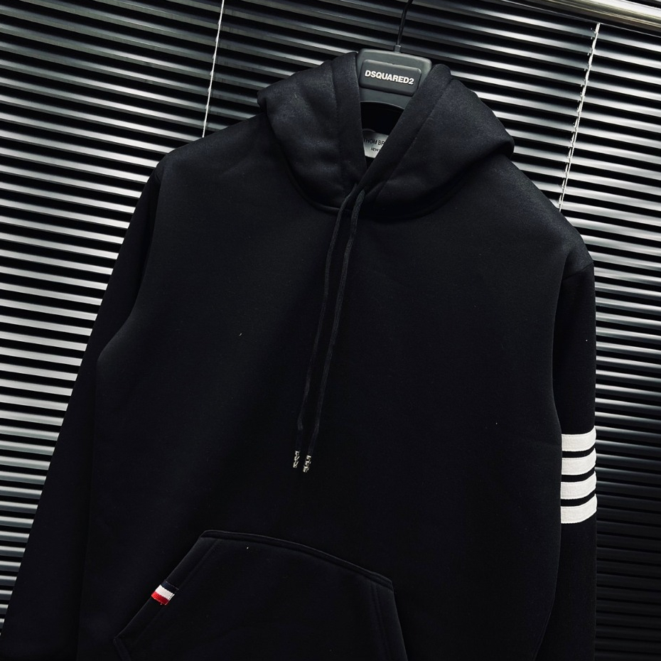 Áo Khoác Hoodie Nam Nữ THOMEBROWN Phối Sọc Tay Áo, Chất Vải Nỉ Cao Cấp Dày Dặn, Phong Cách Trẻ Trung, Năng Động