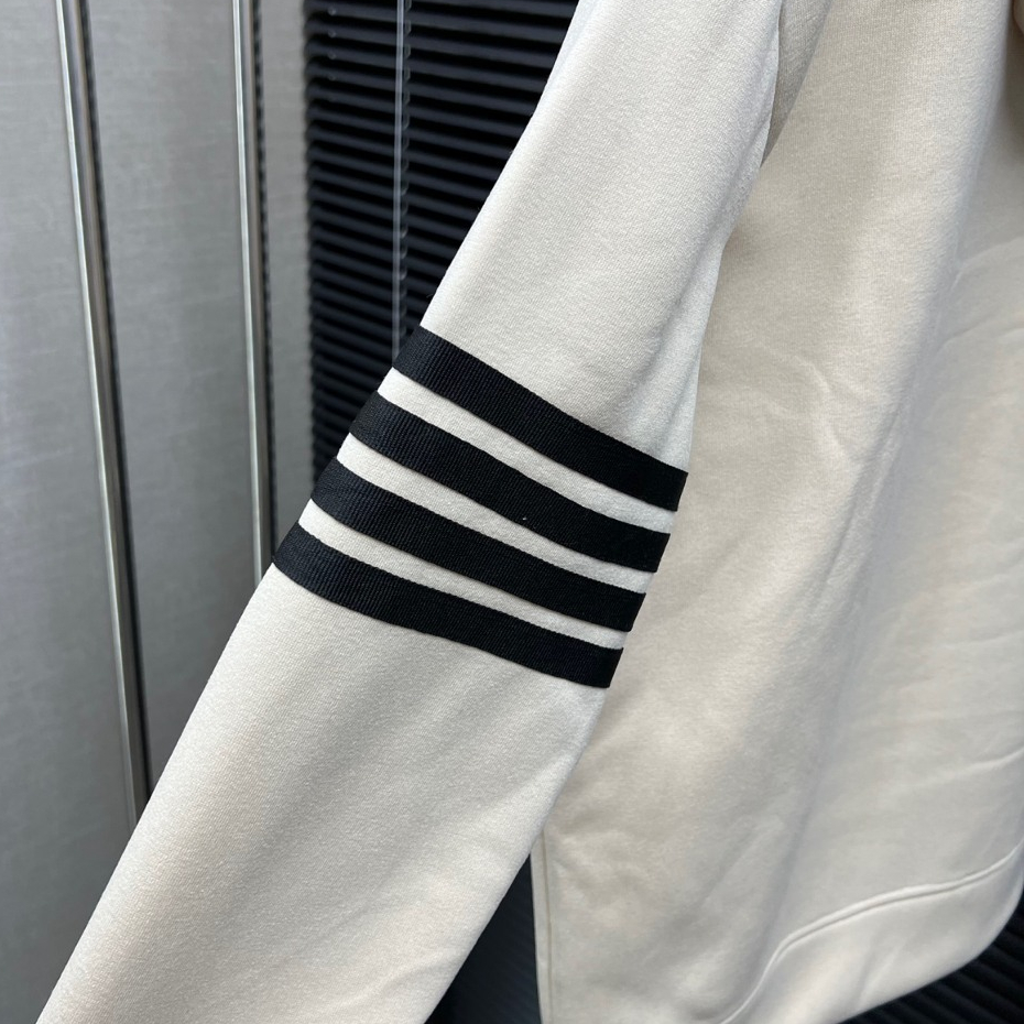 Áo Khoác Hoodie Nam Nữ THOMEBROWN Phối Sọc Tay Áo, Chất Vải Nỉ Cao Cấp Dày Dặn, Phong Cách Trẻ Trung, Năng Động