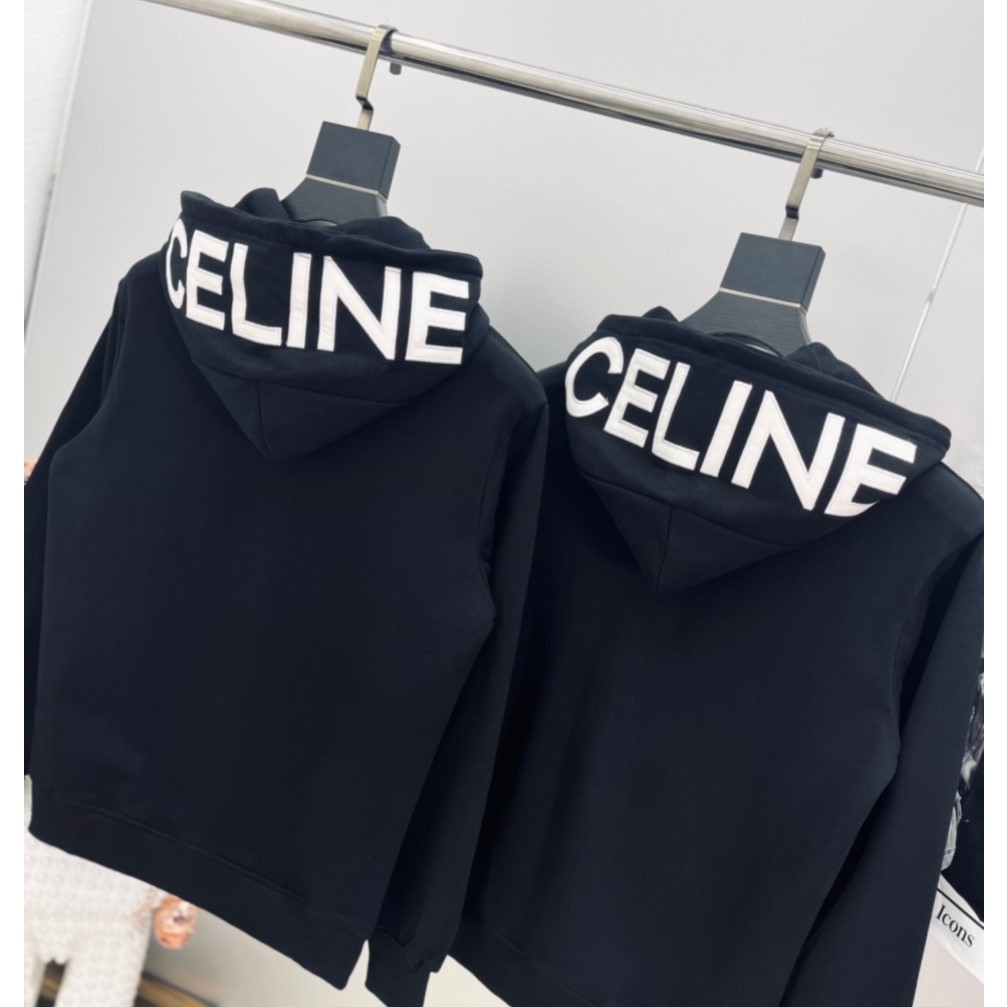 Áo Khoác Hoodie Nam Nữ Thêu Chữ CEELINE Mũ Áo, Phối Khóa Zip, Chất Vải Nỉ Cao Cấp, Phong Cách Đơn Giản, Trẻ Trung