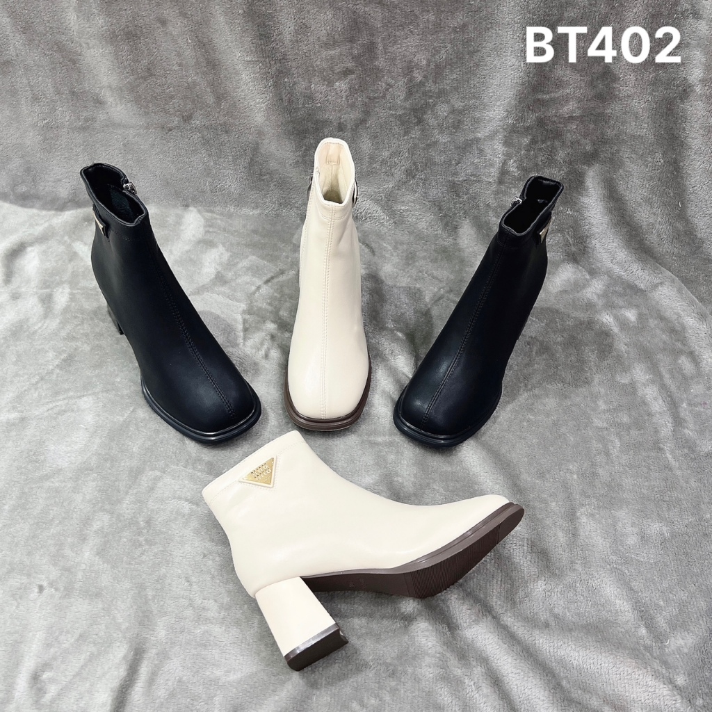 Bốt da nữ thời trang cao cấp gót vuông 5cm - BT402