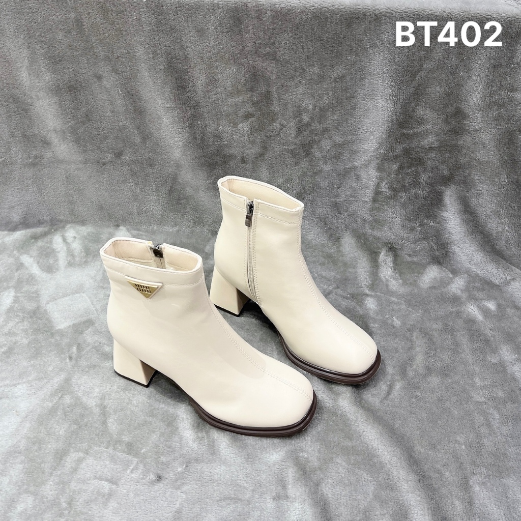 Bốt da nữ thời trang cao cấp gót vuông 5cm - BT402