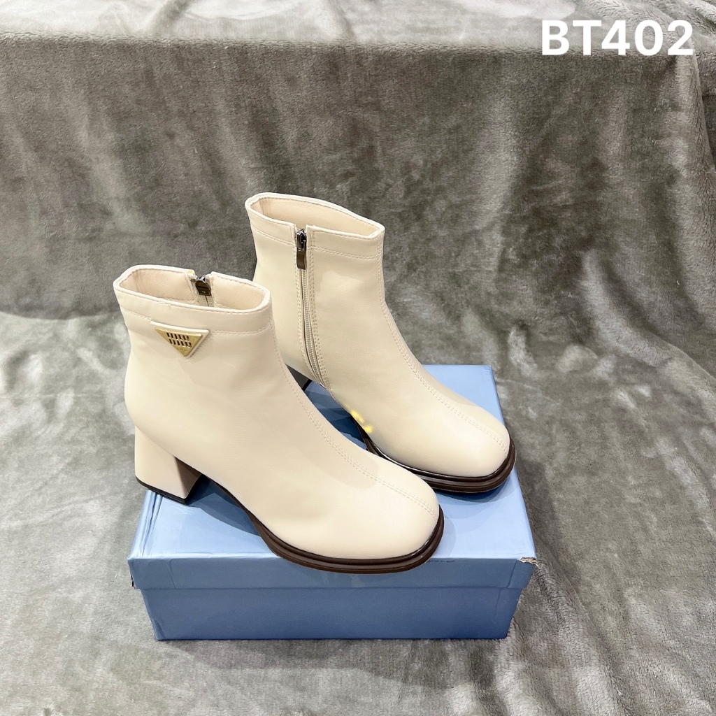 Bốt da nữ thời trang cao cấp gót vuông 5cm - BT402