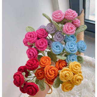 Hoa hồng len mini nhiều màu