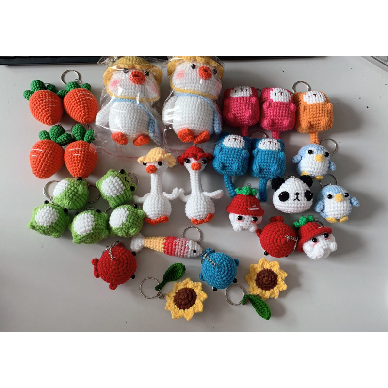móc khoá bé nấm,len handmade
