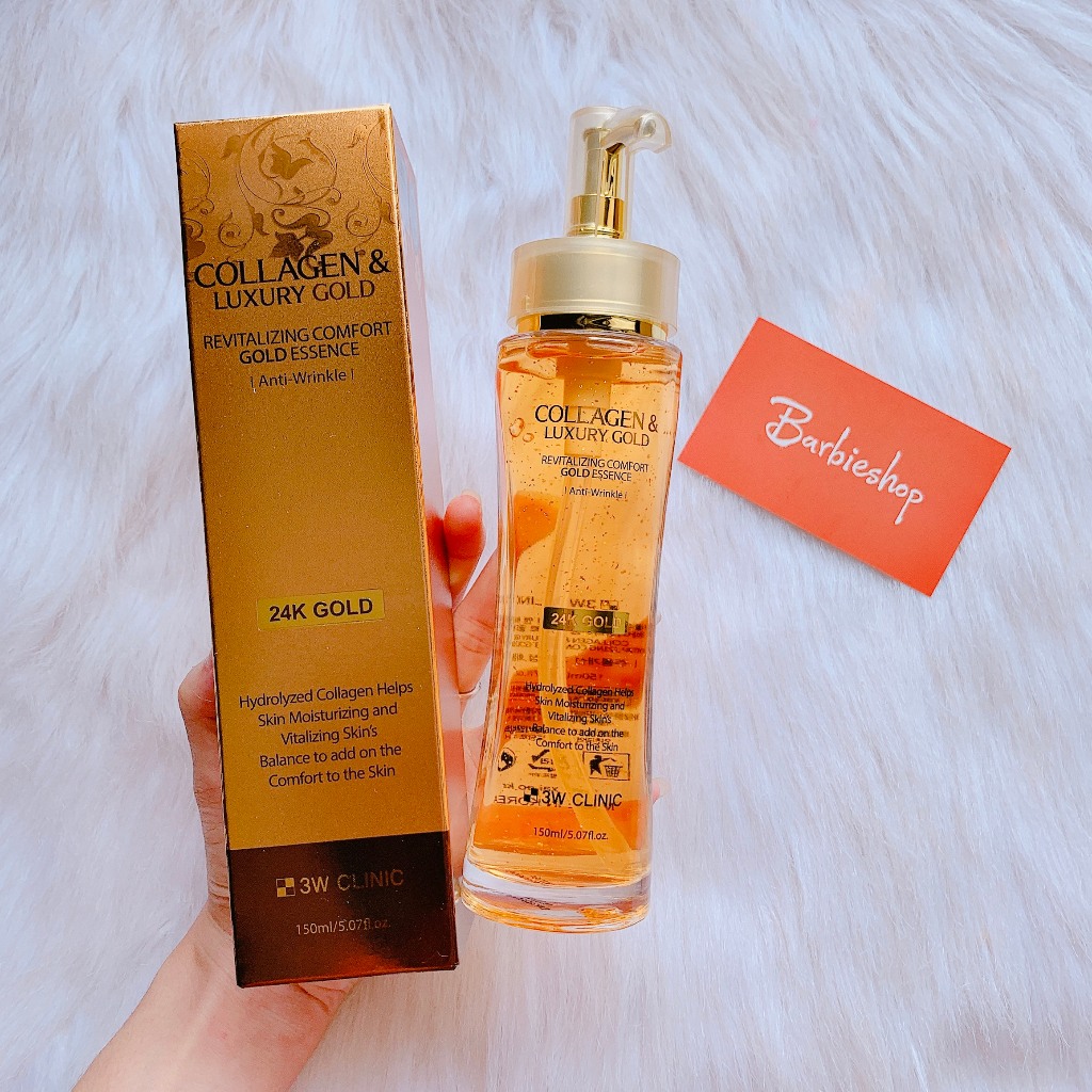 Serum Tinh Chất Dưỡng Sáng Tái Tạo Da COLLAGEN & LUXURY GOLD 3W CLINIC 24k Gold 150ml