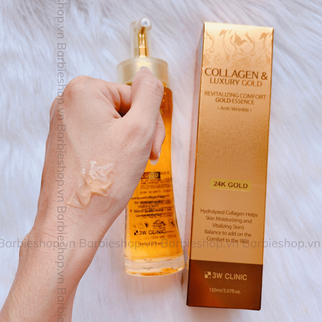 Serum Tinh Chất Dưỡng Sáng Tái Tạo Da COLLAGEN & LUXURY GOLD 3W CLINIC 24k Gold 150ml