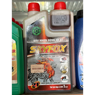 Nhớt 2 thì đỏ skyfox, nhớt pha xăng cho đầu máy 2t, 2 thì