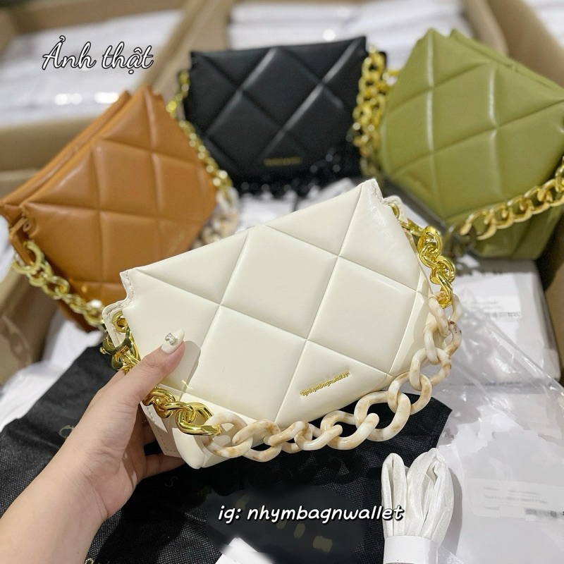 Túi ô trám quai xích nhựa size 22cm