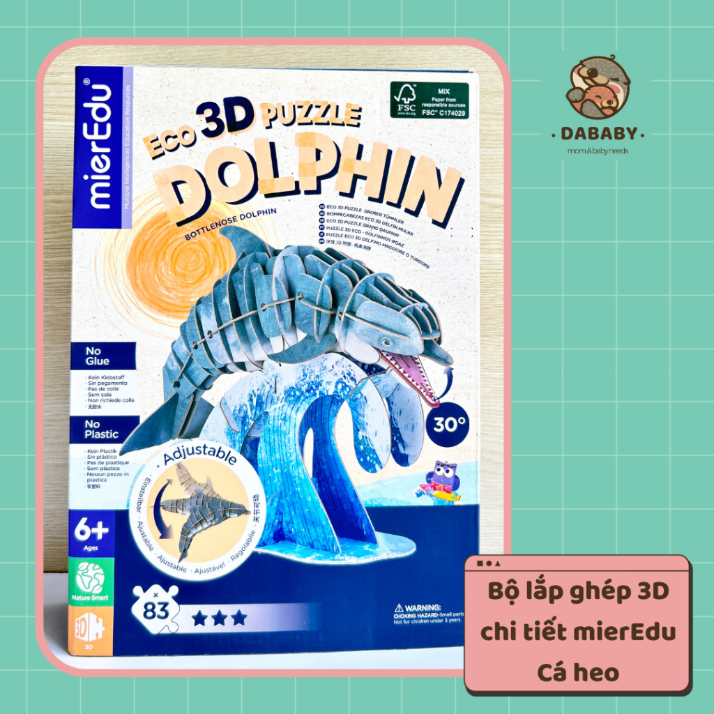Lắp ghép 3D chi tiết Cá heo