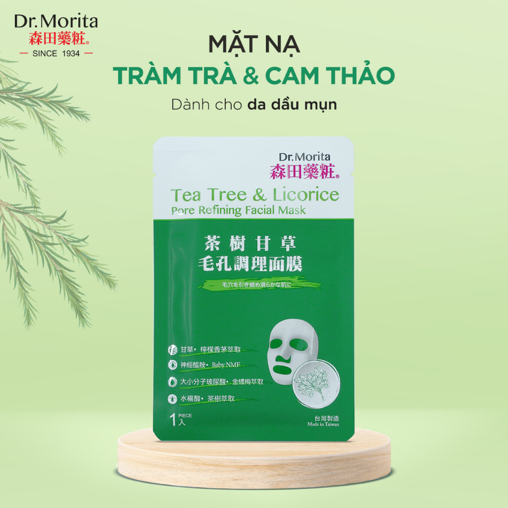 Mặt nạ ngừa mụn Dr. Morita Tea Tree & Licorice Pore Refining Facial Mask 30g/m