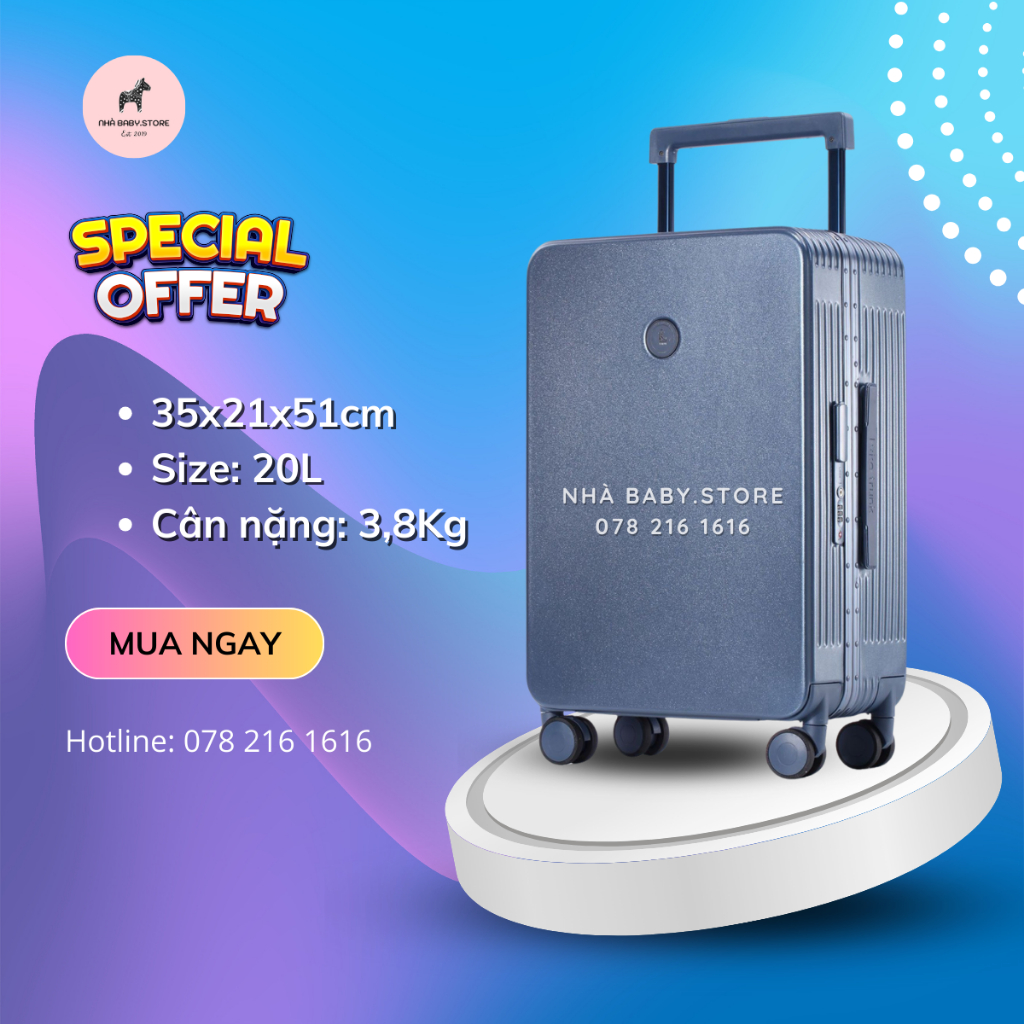 Vali Lvke Trunk2108A chính hãng sang trọng và cao cấp - Vali khung nhôm 20L
