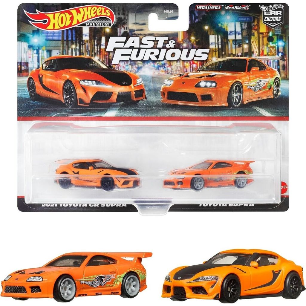 Xe mô hình Hot Wheels Premium Toyota GR Supra/Toyota Supra Fast & Furious