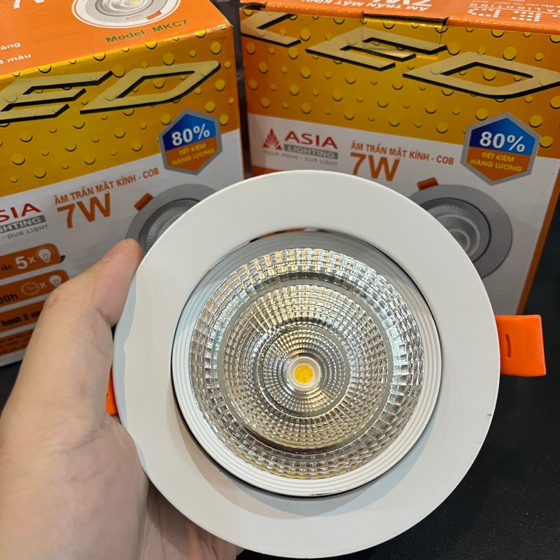 Đèn Spotlight COB âm trần 5w, 7w 12w Bảo Hành 2 năm - Đèn Led Âm Trần Siêu Sáng COB ASIA LIGHTING