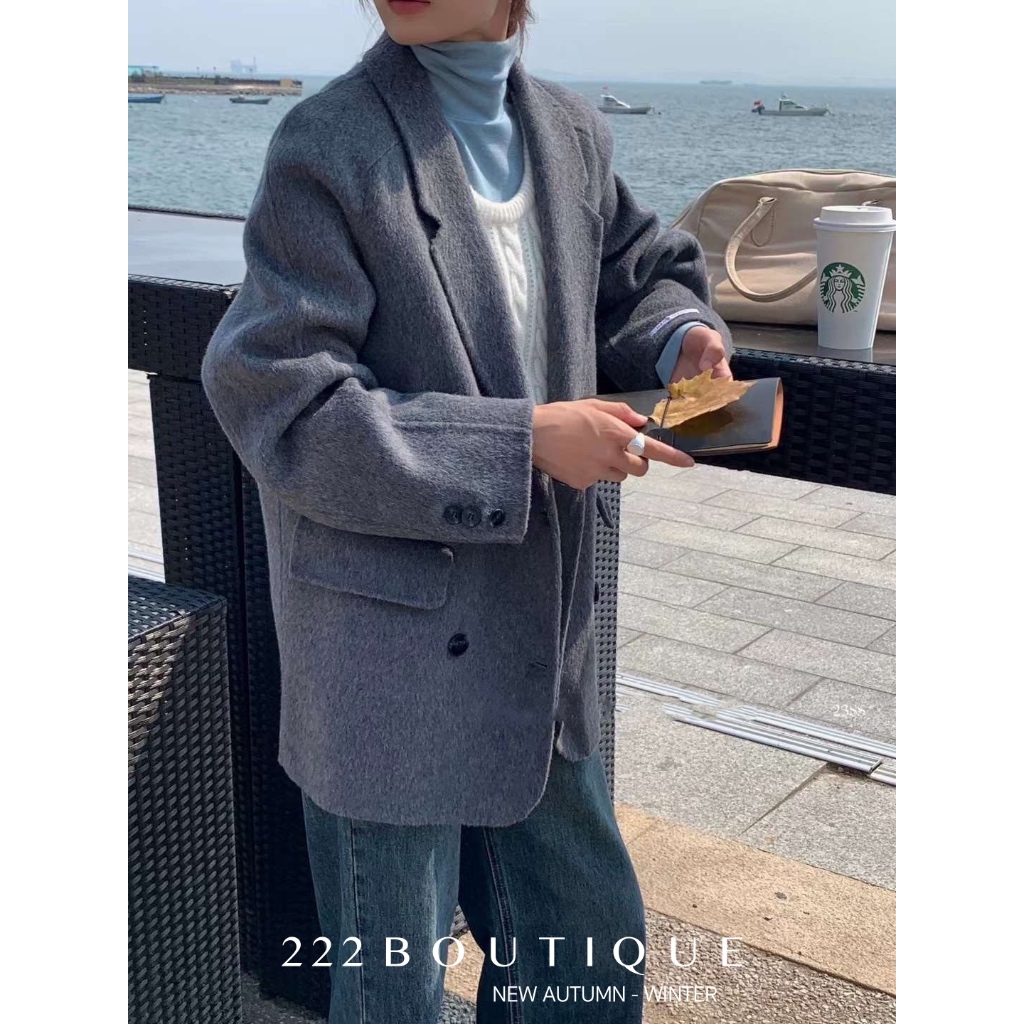 Áo dạ cashmere khâu tay BoBo vest 6022