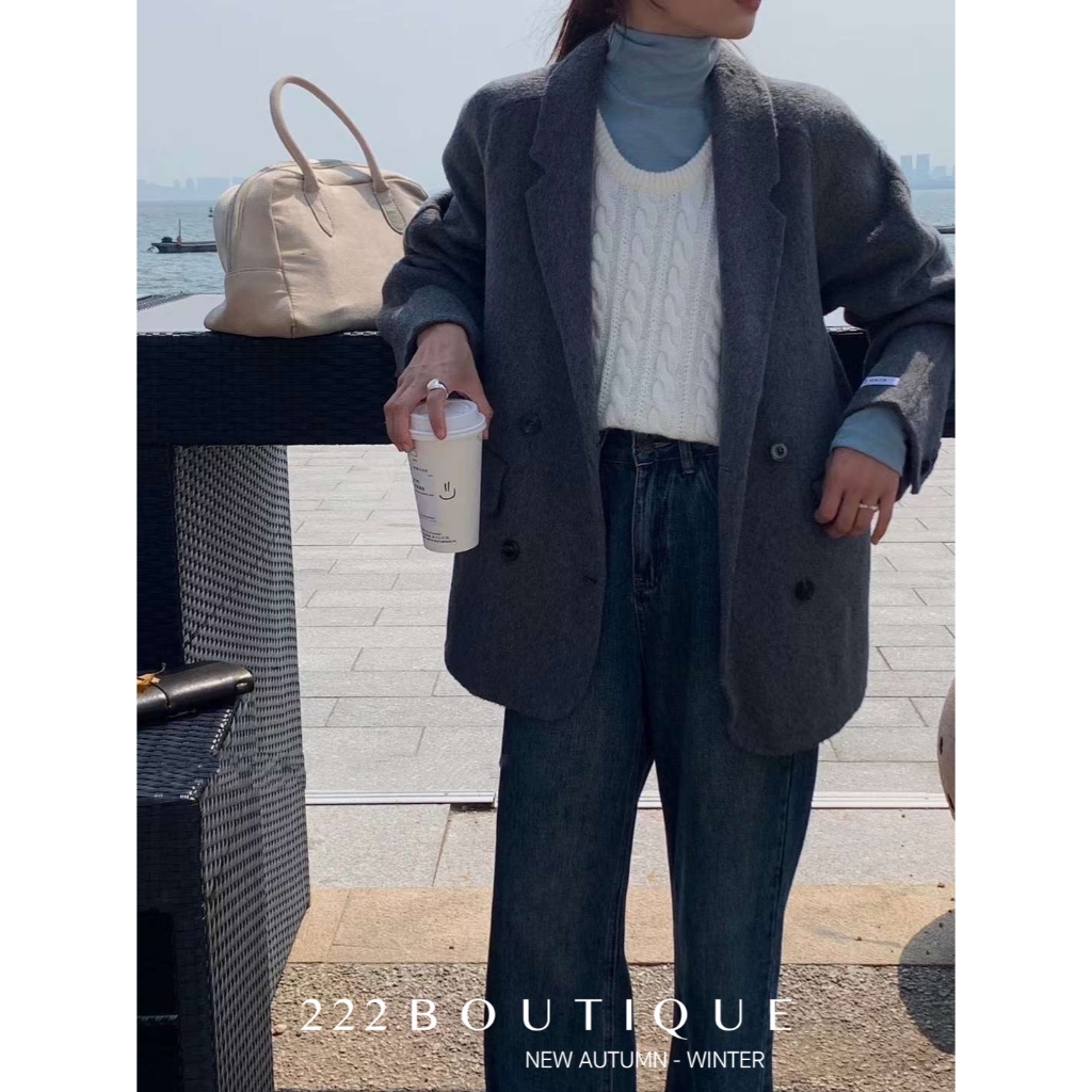 Áo dạ cashmere khâu tay BoBo vest 6022