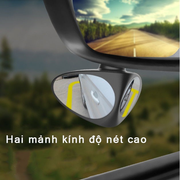 Gương cầu lồi ô tô soi điểm mù, Gương 3R xóa điểm mù xe hơi nhìn bánh trước gắn kính chiếu hậu cho oto