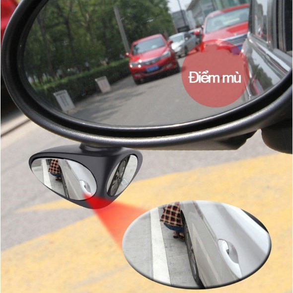 Gương cầu lồi ô tô soi điểm mù, Gương 3R xóa điểm mù xe hơi nhìn bánh trước gắn kính chiếu hậu cho oto
