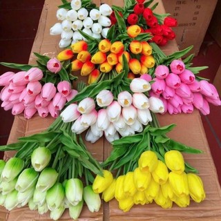Hoa tulip giả decor trang trí
