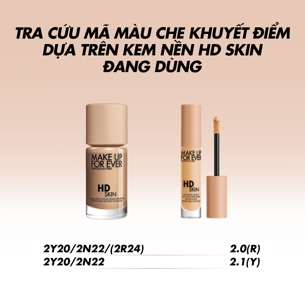 Combo kem nền HD SKIN Foundation 12ml + Kem che khuyết điểm HD SKIN Concealer 4.7ml