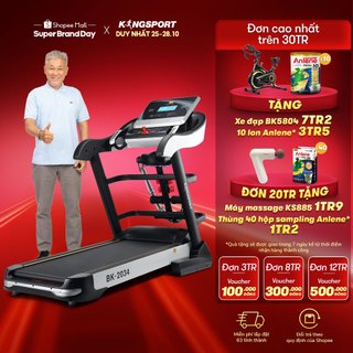 Máy chạy bộ tại nhà Kingsport BK-2034 đa năng có chức nâng dốc tự động, kèm theo đai massage và thanh gập bụng