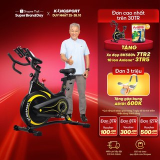 Xe đạp tập thể dục tại nhà Kingsport BK-5804 tải trọng tối đa 150kg, có đồng hồ thông minh đo thông số khi tập luyện