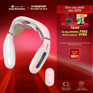 Máy massage cổ hồng ngoại 3D KINGSPORT (NM01) thiết kế công thái học hiện đại, 5 bài massage tùy chọn với 16 cường độ li