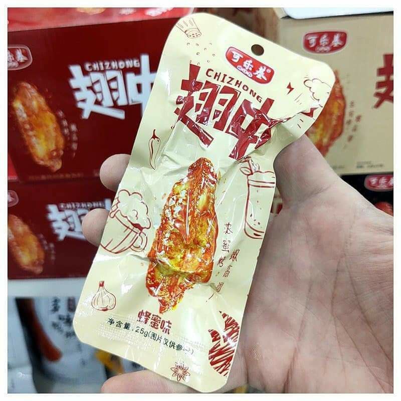 1 GÓI LẺ 25gr CÁNH GIỮA GÀ TẨM MẬT ONG ĂN LIỀN
