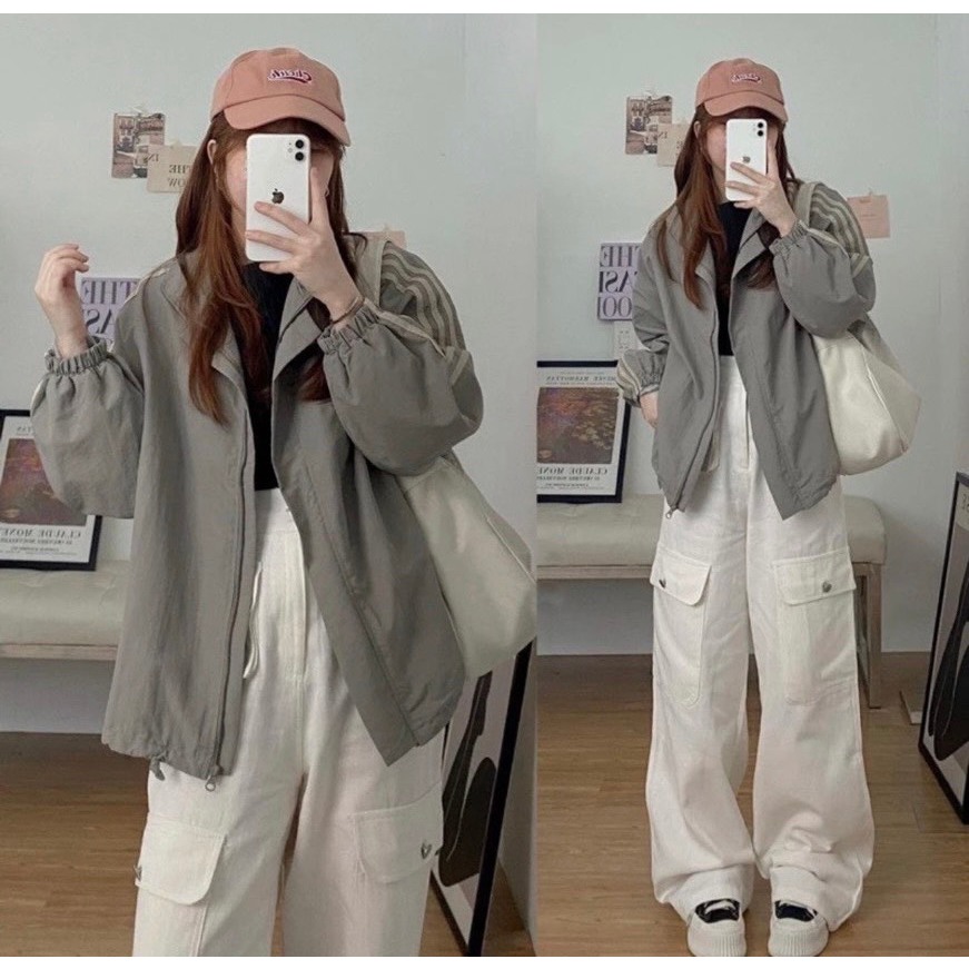 Áo Khoác Gió Nữ Form Rộng Trẻ Trung Năng Động