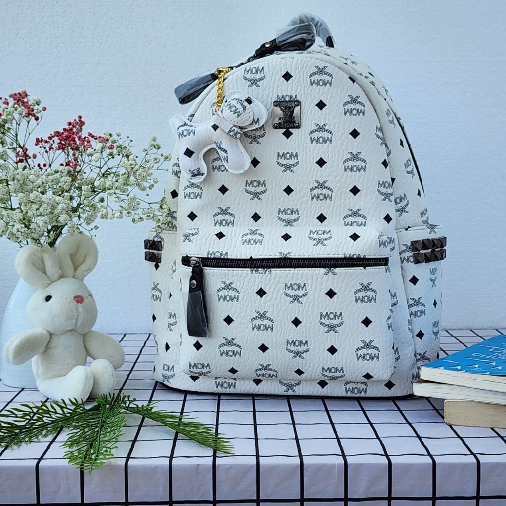 Balo da nam nữ đi học MOM hàng Quảng Châu, cặp da nam nữ BaCo Balo  đi học đi chơi  chất da xịn