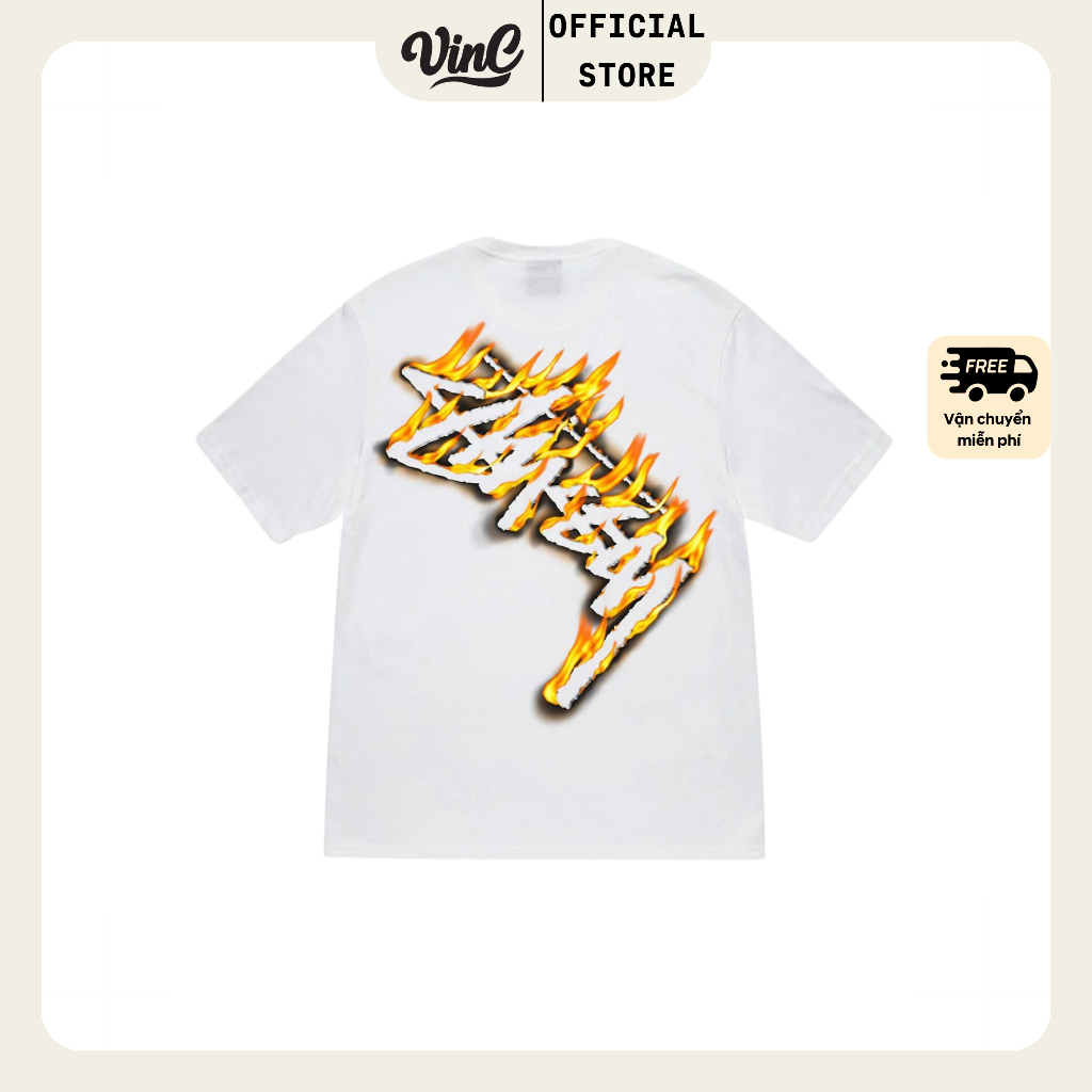 Áo thun Stussy Burning Stock unisex - CÓ SẴN
