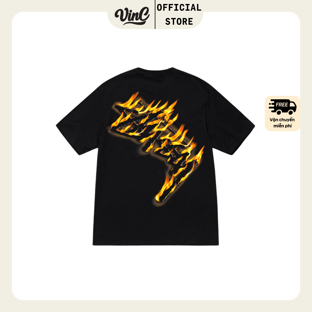 Áo thun Stussy Burning Stock unisex - CÓ SẴN