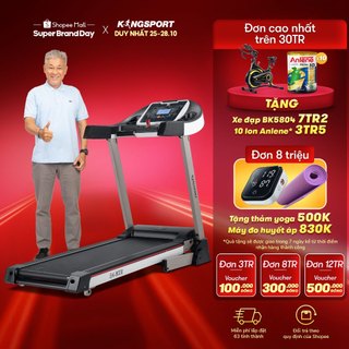 Máy chạy bộ Kingsport BK-8000 đơn năng tốc độ tối đa đến 14km/h, kết hợp cảm biến nhịp tim