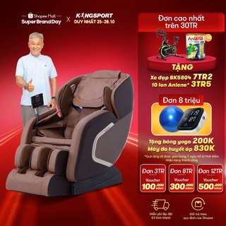 Ghế massage toàn thân KINGSPORT G86 thiết kế độc quyền kiểu dáng hiện đại, hệ thống con lăn cố định phân bổ rộng khắp cơ