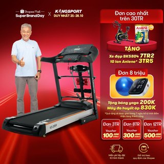 Máy chạy bộ tại nhà Kingsport KS-2059 NEW đa năng có chức nâng dốc tự động, kèm theo đai massage và thanh gập bụng