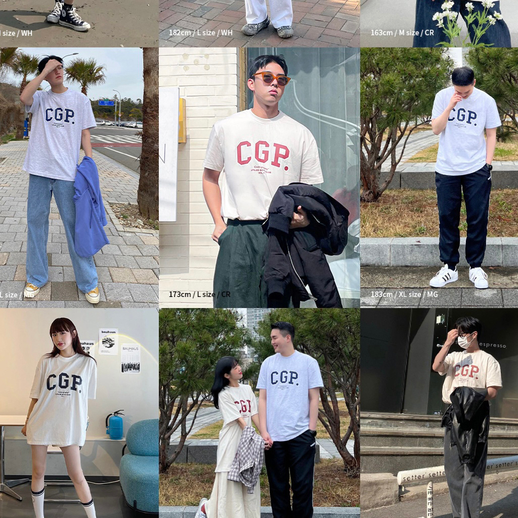 Code graphy Hàn Quốc thương hiệu nhỏ CGP ngắn tay đá ngắn T chính hãng Hàn Quốc mua bông nguyên chất