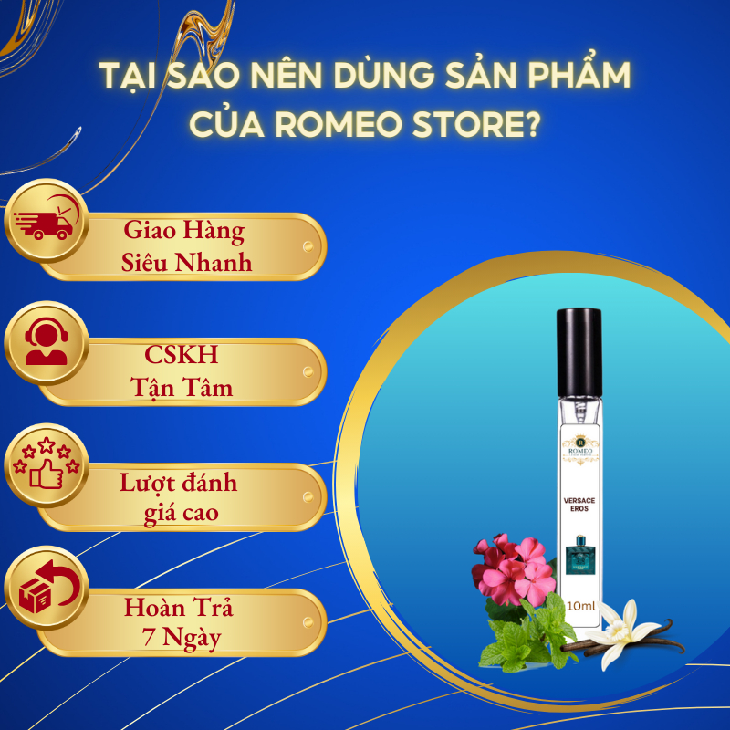Nước hoa chiết Versace Eros EDP Nước hoa nam 10ml mini chính hãng quyến rũ, sang trọng, cuốn hút