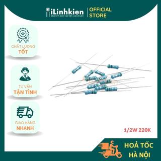 Điện trở vạch 1/2W 220K 1% chân đồng túi 10 chiếc mylinhkien