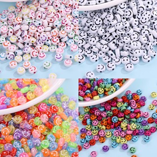 50 Hạt Nhựa Hình Mặt Cười 4x7mm Làm Vòng Tay Dây Chuyền