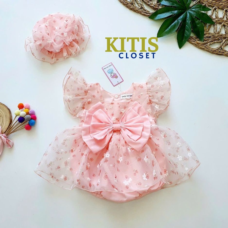 Bodysuit bé gái KITIS CLOSET, đồ đầy tháng quần áo trẻ sơ sinh, size 3 - 12 kg