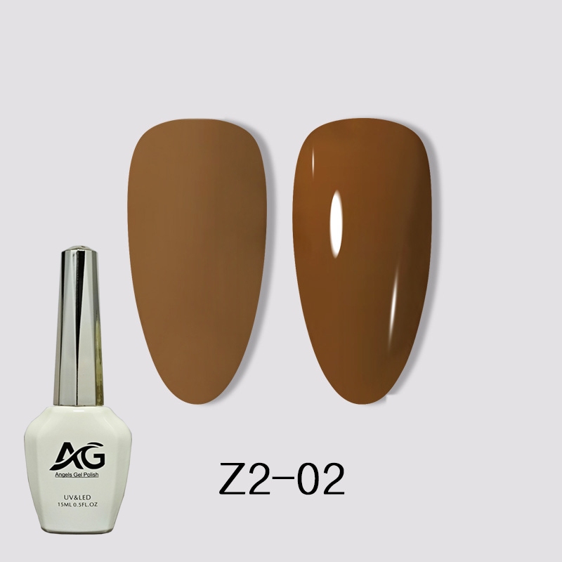 Ơn móng tay, sơn gel UV, hiệu AG, chuỗi 20 màu nâu , nâu đỏ. sử dụng đèn LED UV