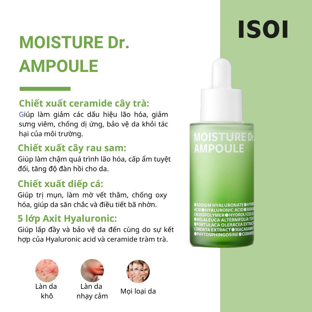 Tinh Chất Cấp Ẩm Isoi Moisture Dr. Ampoule 40ML