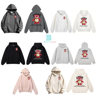 Áo hoodie gấu dâu lotso nỉ bông siêu dày,áo khoác hoodie lotso nam nữ,hàng cao cấp bico studio