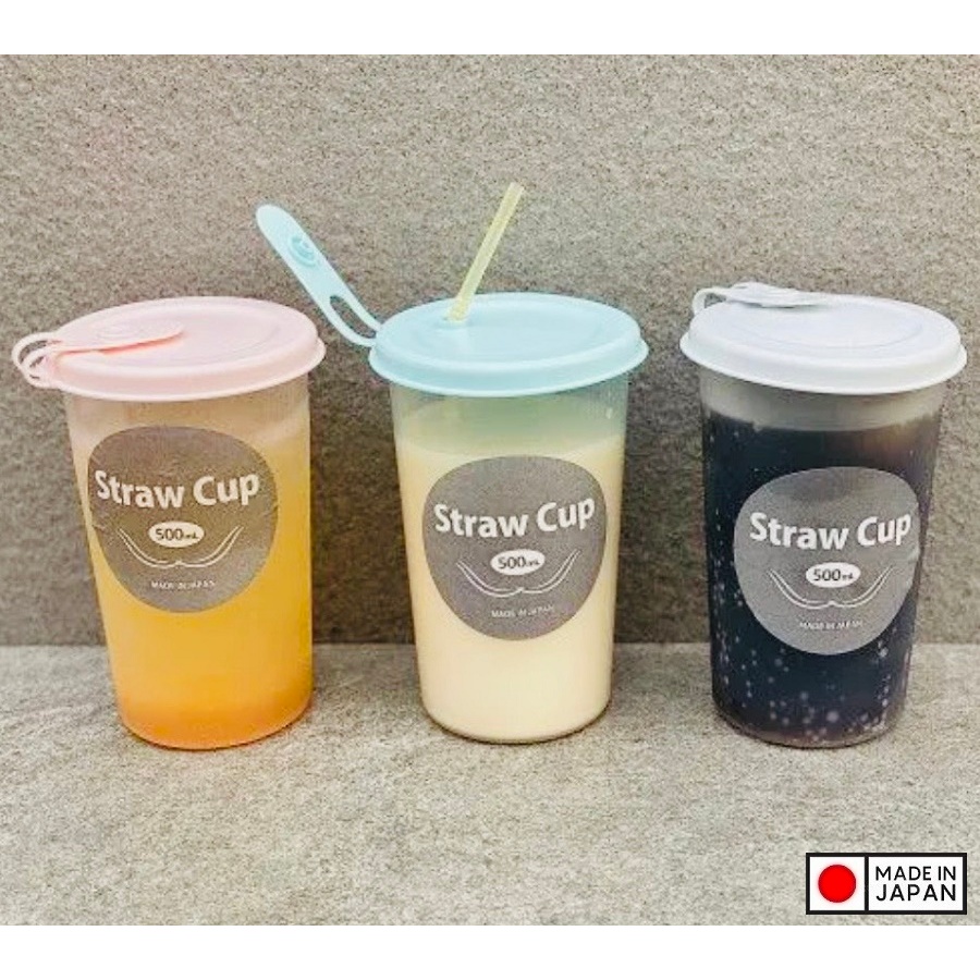 Cốc uống nước có lỗ cắm ống hút Kokubo Straw Cup 500ml - Hàng nội địa Nhật Bản | Made in Japan