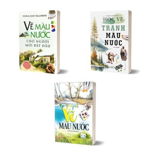 Sách - combo 3 cuốn bí quyết vẽ màu nước + vẽ màu nước cho người mới bắt đầu + học vẽ tranh màu nước - vlb