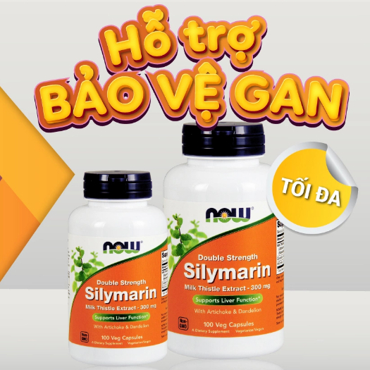 Viên uống thải độc gan, hạ men gan của Mỹ Now Milk Thistle 300mg Silymarin, chiết xuất cây kế sữa