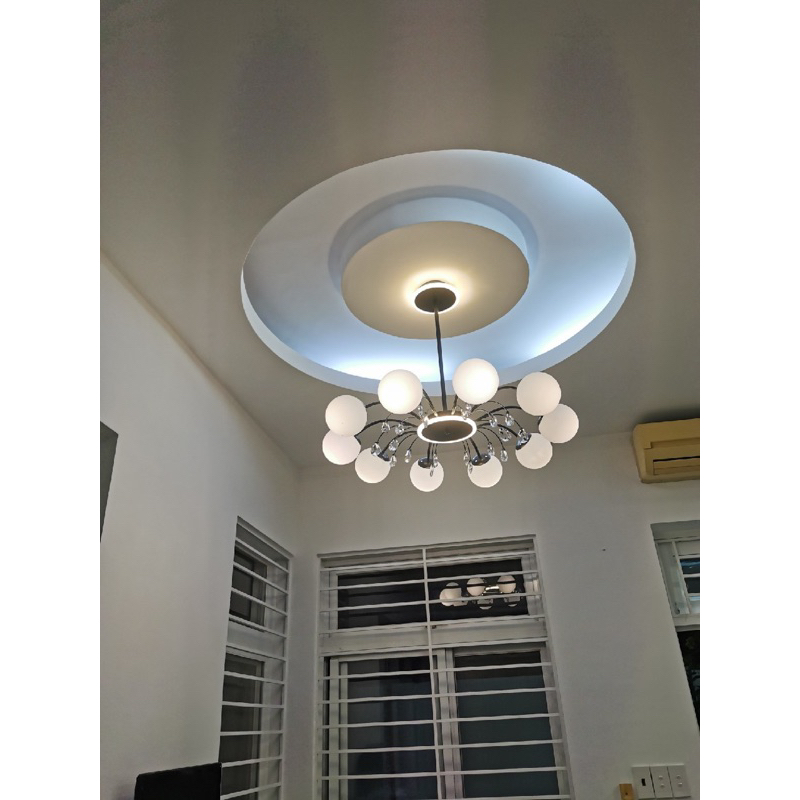 Đèn chùm MONSKY GIESY kiểu dáng sang trọng, hiện đại trang trí nhà cửa cao cấp loại 10 bóng - kèm bóng LED chuyên dụng.